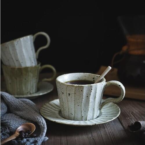 European Luxury Coffee Cup 250ml Small Porcelain Latte Tea Cups Set With Handle Saucer Szklanki Do Kawy Home Container QJJ60BYD