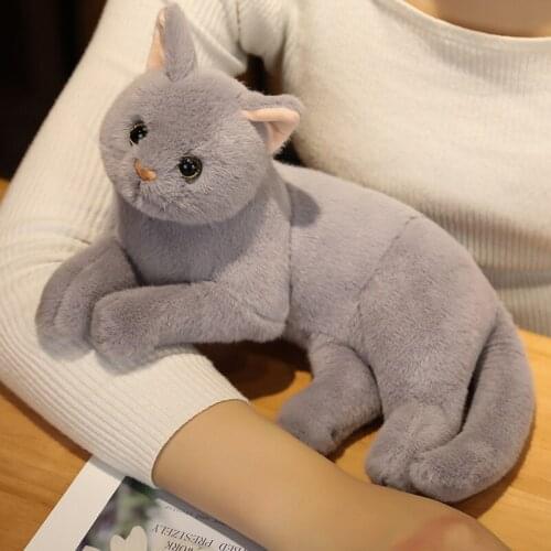 Simulation Cat Plush Doll Cute Cat Plush Toy Home Decoration Baby Sleeping Appease Toy Kids Girl Room Decor Xmas Birthday Gifts