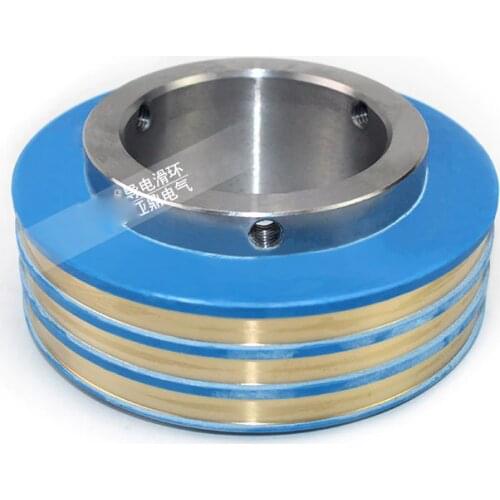 Generator collector ring wear resistant 3-way rotating conductive copper ring connection carbon brush type conductive slip ring
