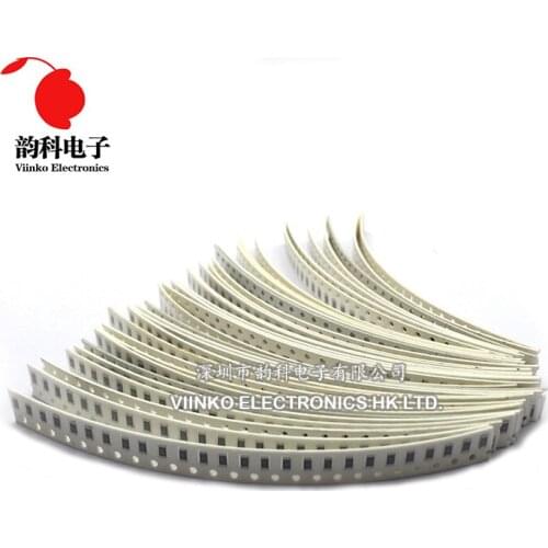 1206 5% SMD Resistor Kit 10Ohm~910KOhm 80valuesX50pcs=4000pcs 1/4W Chip Resistor Assorted Samples kit