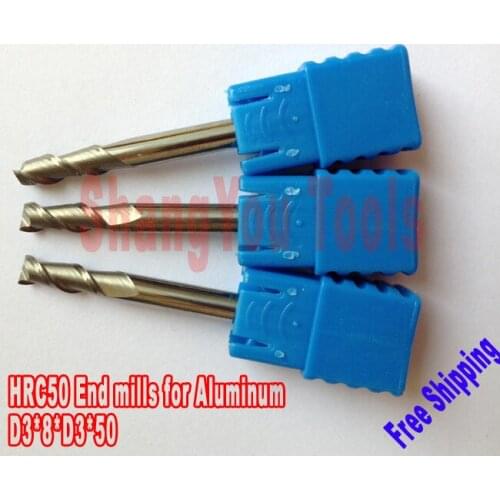 10pcs 3mm hrc50 D3*8*D3*50 2 Flutes End Mills for Aluminum Spiral Bit Milling Tools Carbide CNC Router bits