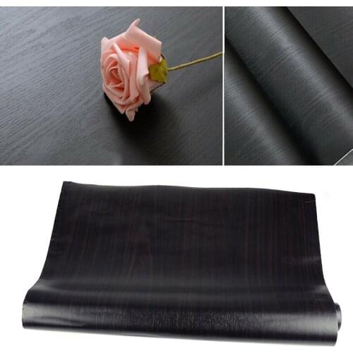 LETAOSK Black Wood Grain Pattern Vinyl Self-adhesive DIY Decorative Film Wall Furniture Paper Stickers Kitchen Cabinet