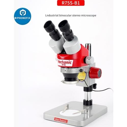 Mechanic R75S-B1 Mobile Phone Repairing PCB Soldering Stereo Binocular Microscope industrial with Light for Jewelry Identify