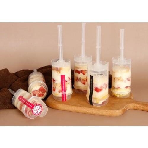 Mini Cake Mould Food Grade PP Mousse Cake Tin Dessert Baking Decor Cup Funny Dessert Box Fruit Snowflake Crispy Box With Lid 20p