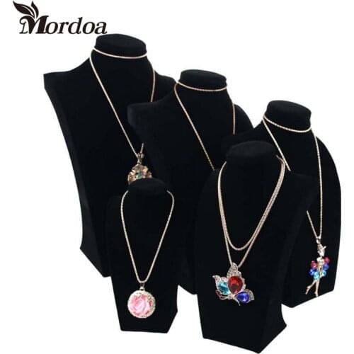 Fashion Necklace Stand Jewelry Black Model Mannequin Display Necklace Pendants Holder Jewelry Organizer Shelf Neck Bust Showcase