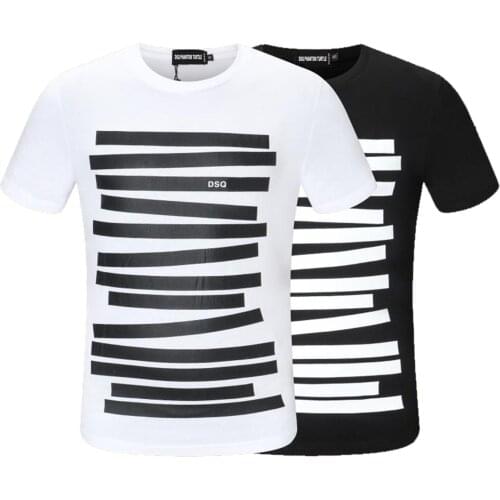 DSQ PHANTOM TURTLE Mens Short Sleeve Logo Series Graphic T-Shirt Men Fashion Print Cotton Tees Breathable Quality Tops D8051
