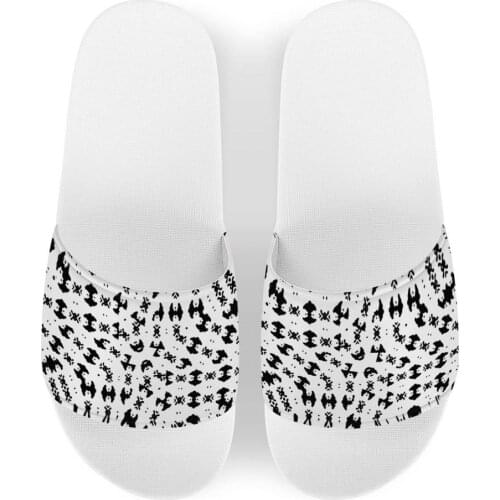 Men Custom Pattern New black and white Slippers Summer Fashion Slide Sandals Outdoor Non-slip Beach Shoes Platform Flip Flops