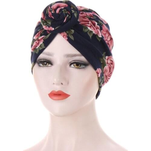 New Fashion Ethnic wind vortex knotted hooded hat African hat Muslim hat for women chemotherapy cap Bohemian Hair Accessories