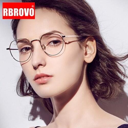 RBROVO Retro Glasses Frame Women Luxury Brand Glasses for Women/Men Vintage Eyeglasses Women Designer Lentes De Lectura Mujer