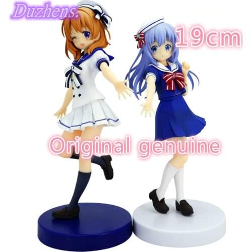 Original Japanes Anime Is the order a rabbit? Hoto Kokoa Kafuu Chino sailor suit PVC Action Figure Anime Figure Model Toys
