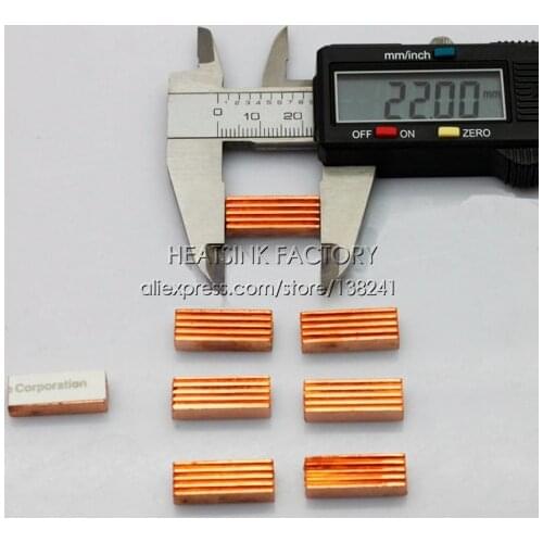 Pure Copper 22x8x5mm 8pcs/set Heat Sink for DDR DDR2 DDR3 RAM Memory Cooler