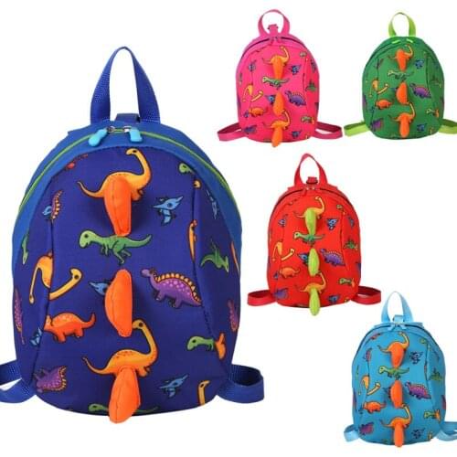 Cute Dinosaur Baby Safety Harness Backpack Toddler Anti-lost Bag Children Comfortable Adjustable Schoolbag with Wrist Strap