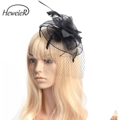 Women Ladies Handmade Design Black Mesh Netting Fascinator Hat Hair Clips Party Ascot Races Cocktail Headwear Hairpin