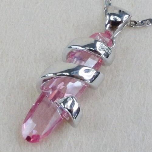 SHUNXUNZE sumptuous Engagement Wedding couple jewellery pendants dropshipping Pink Blue Cubic Zirconia Rhodium Plated R813 R816