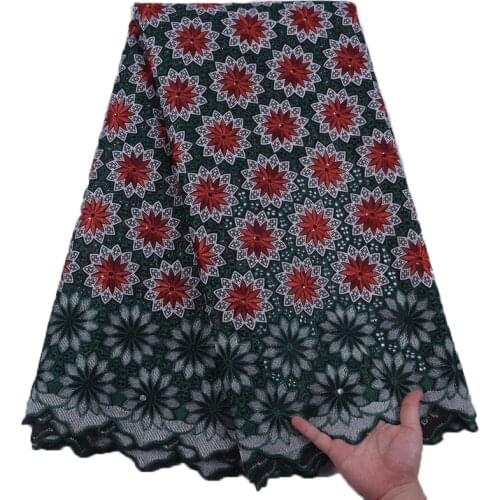SJD LACE African Lace Fabric 2021 High Quality Embroidery Swiss Voile Lace Fabric For Womens Party Cotton Lace Fabric A1900