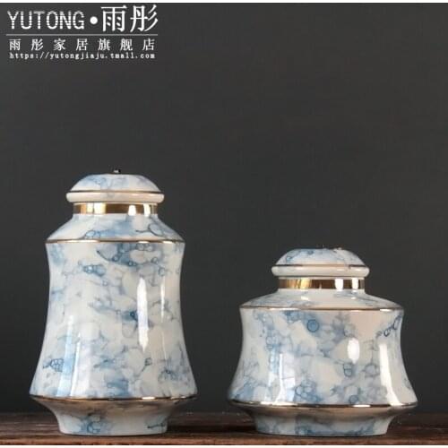 Modern simple ceramic flower arrangement vase European creative living room ceramic gold plating device Nordic home decoration