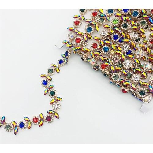 Bridal Accessories Wedding Dress Crystal Beaded Lace trim Rhinestone for bags clothes shoes