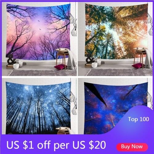 Bedroom decoration wall tapestry hippie retro home decoration yoga beach mat Nordic deep forest 180x250cm wall tapestry