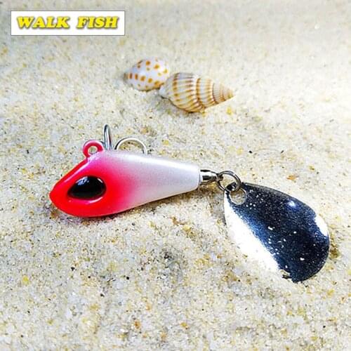 Walk Fish 1Pcs Metal Mini VIB With Spoon Fishing Lure 5.6g/9.3g/16.9g/24.6g Fishing Pin Winter Ice Vibration Spinner Baits