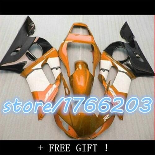 YZFR6 orange black ABS Plastic Fairing Bodywork 1998 1999 2000 2001 2002 YZF-R6 98-02 Fit For YZF R6 1998 2002 19BBF