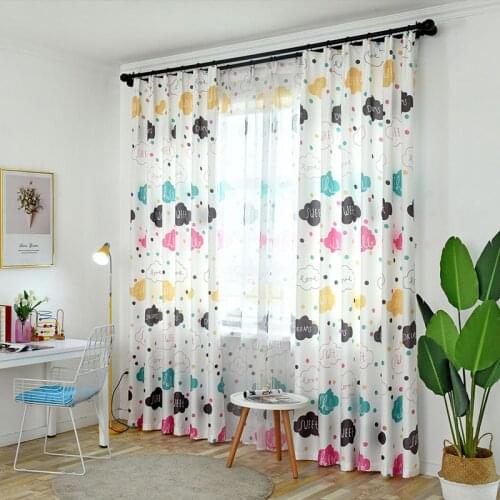 Lovely Cartoon Colorful Clouds Sleeping Curtains for Children Living Room Bedroom Custom Made Blackout Drapes
