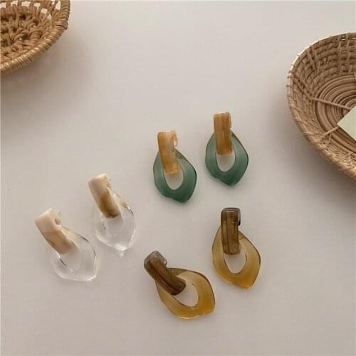 New Korean Statement Drop Earrings For Women Fashion Vintage Geometric Dangle Earrings 2021 Female Jewelry 1Pair Charm Earrings