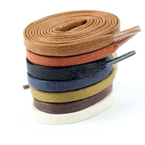 Hot 1Pair Waxed Flat Shoelaces Leather Waterproof Casual Shoes Laces Unisex Boots Shoelace Length 60 80 100 120 140 160 180CM