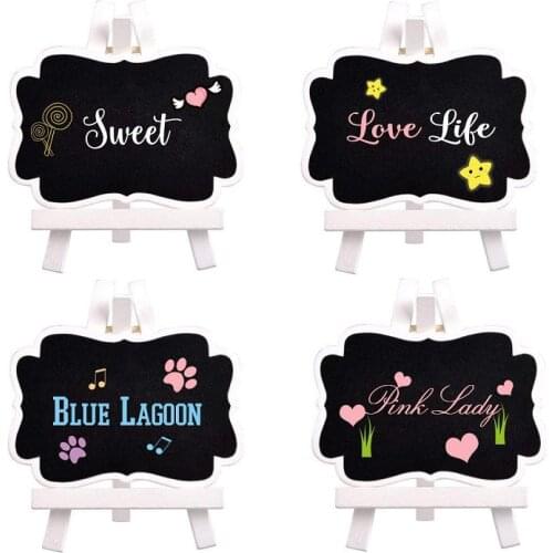 JSES|10 Pcs Mini Wooden Small Wedding Blackboard Message Table Number Chalkboard Signs Erasable Gift for kids Craft 11*9cm