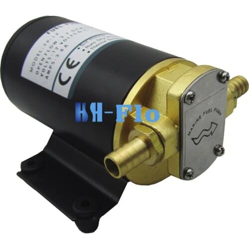 12/24VDC Electric Self-priming Pump Flexible Impeller Pump 3.2/3.7GPM Small Marine Gear Oil Pump