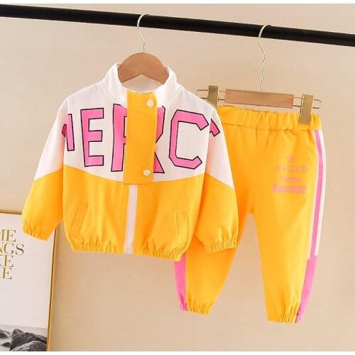 New Spring Children Thicken Casual Clothes Baby Boys Girls Cotton Jacket Coat Pants 2Pcs/Sets Kids Patchwork Fashion Tracksuit