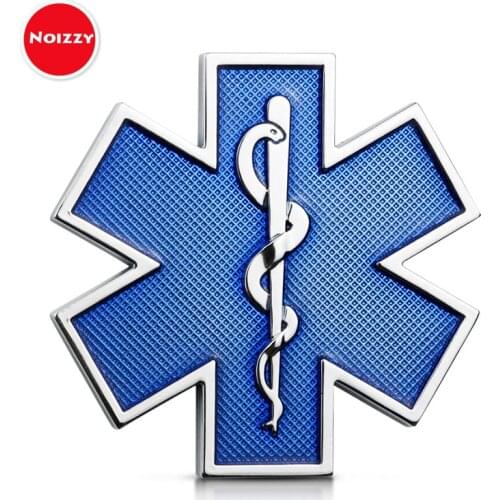 Noizzy Star of Life Car 3D Metal Badge Emblem Auto Motor Blue Sticker Trunk Fender Automobile Decor Fashion Tuning Accessories