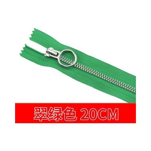 Free shipping 10pcs/lot 20cm emerald green zipper 5# Metal zipper Round zipper head clothing trousers zipper accessories