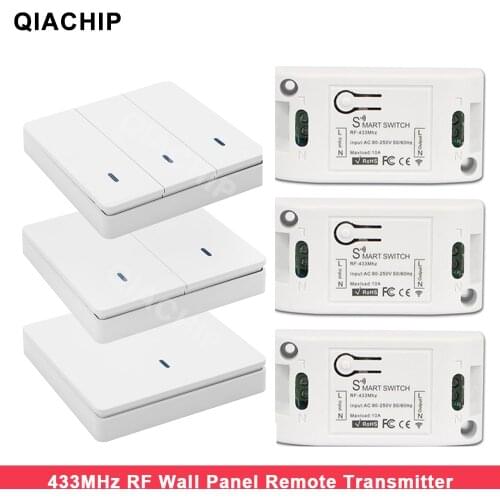 QIACHIP Wireless Remote Control Switch Controller AC 110V 220V Receiver Wall Remote Transmitter Hall Bedroom Ceiling Lights