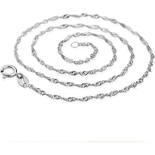 18 Inch Water Wave Chain for Necklace 4 Colors Silver Rose Gold Jewelry Accessories