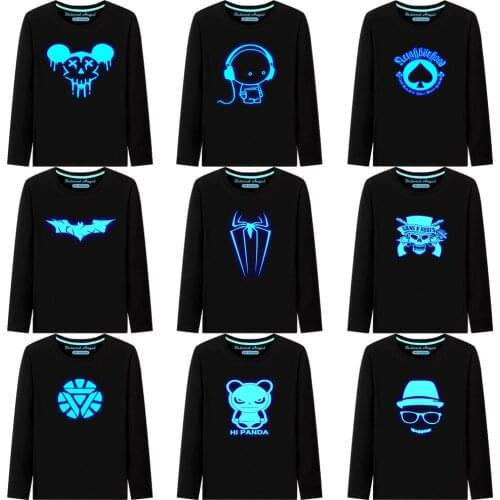 Hot Game T Shirt Kids Long Sleeve Top Cartoon Cotton Luminous T-shirt Boys Girls Impostor Graphic Tees Fashion Tshirt Children