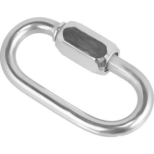 Quality Climbing 5mm 316 Stainless Steel Chain Quick Link Marine Grade Carabiner SWL 450KG Outdoor Safe Camping Accessory