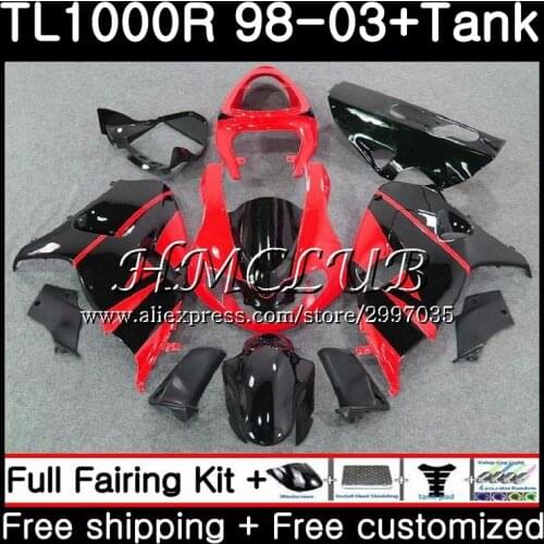 Red black +Tank For SUZUKI TL1000R 1998 1999 2000 2001 2002 2003 38HC.20 TL1000 R TL 1000 R 1000R 98 99 00 01 02 03 Fairings