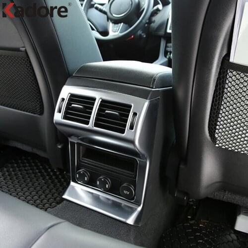 Kadore Accessories For Jaguar F-Pace 2016 2017 2018 Inner Central Armrest Box Storage Trim Rear Air Vent Outlet Cover Sticker