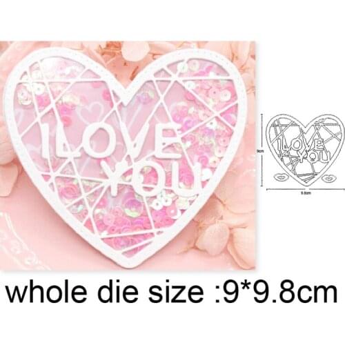 Metal cutting dies cut die mold Heart Frame I Love You Decoration Scrapbook paper craft knife mould blade punch stencils dies