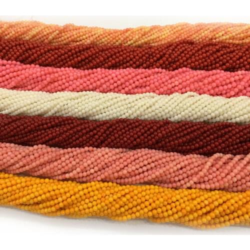 3mm Natural Coral Bead Real Polished Round Coral Loose Beads Charm Accessories for Women Jewelry Making Necklace Bracelet Gift