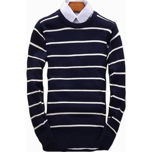 2017 new autumn winter mens sweater fashion shirt collar slim mens bottoming sweater pullover ZL846