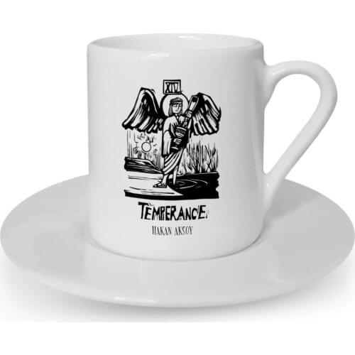 Personalized Tarot Temperance (Moderation) Turkish coffee Cup