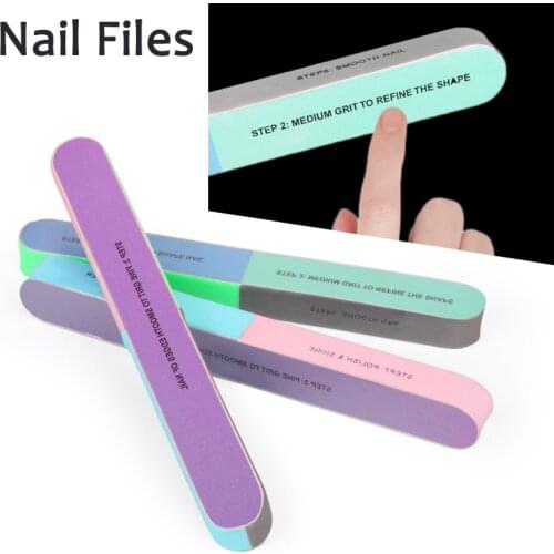 Nail Art Six-sided Polishing File Creative Steps Printing Nail File Sanding Professional Nail Files Manicure Tools Accessories