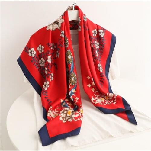 Popular Headband Scarf For Women Foulard Print Shawl Neckerchief Female Twill Square Headscarf Hair Wrap Hijab Ladies Bandana