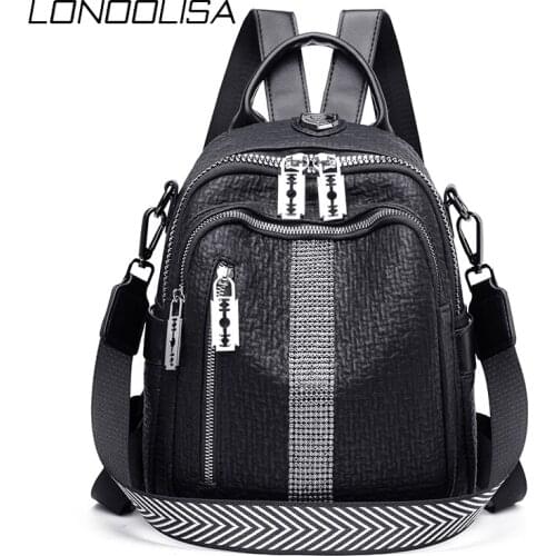 Casual Women Bagpack 2020 Desiger Handbags High Quality PU Leather Multifunction Backpacks for School Teenagers Girls Sac A Dos