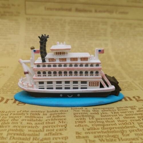 Pvc figure Mark Twain limited steam boat ornaments model doll toy