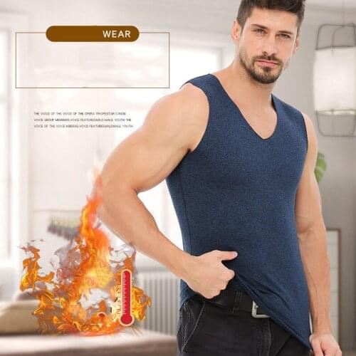 Sanderala Man Thermal Underwear Seamless Lingerie Slim Tank Clothing Bodybuilding Fitness Soft Warm Tops Male Vest Autumn Winter