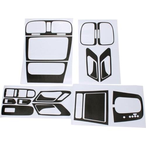 TAIHONGYU Black Carbon Fiber Interior Panel Dashboard Sticker Set Decor Trim Protector Fit For VW GOLF GTI MK6 AT