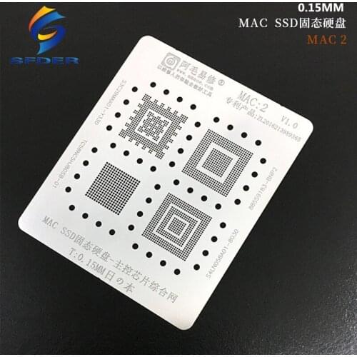 0.15mm Thicknes Amaoe MAC2 BGA Stencil Reballing For Macbook SSD IC Chip Tin Plant Net Solder Heating Template