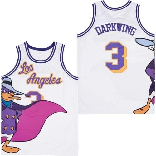 BG basketball jerseys DUCK 3 Darkwing jersey Embroidery sewing Outdoor sportswear Hip-hop culture movie white 2021
